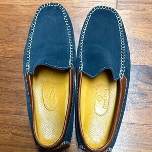Cole Haan Men's Dark Blue Loafers with Brown Trim